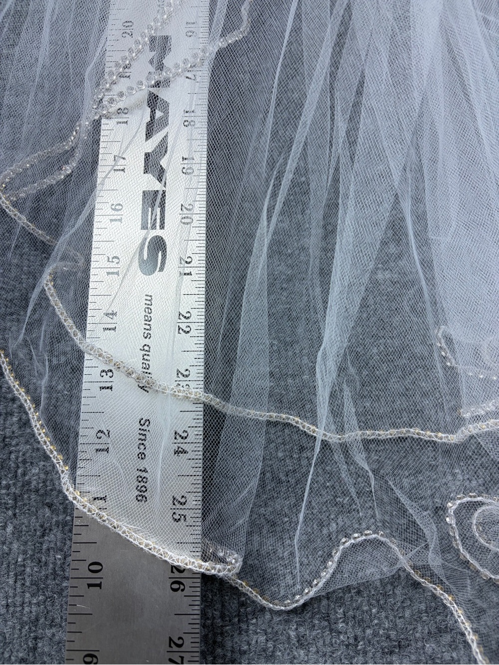 David's Bridal Soft White Two Tier Rhinestone Edge Bridal Veil Comb New USA Made - Picture 12 of 12
